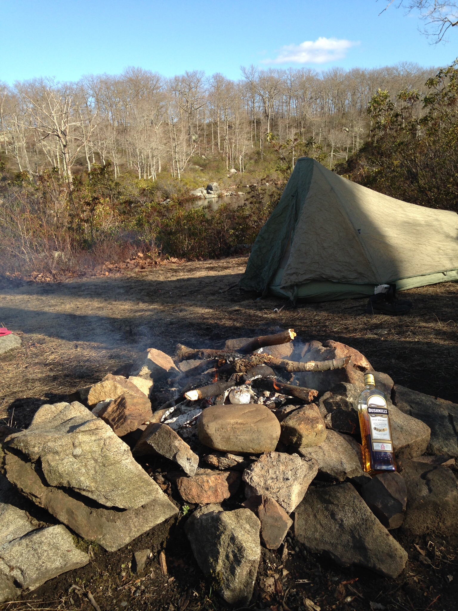Bushmills and campsite selfie