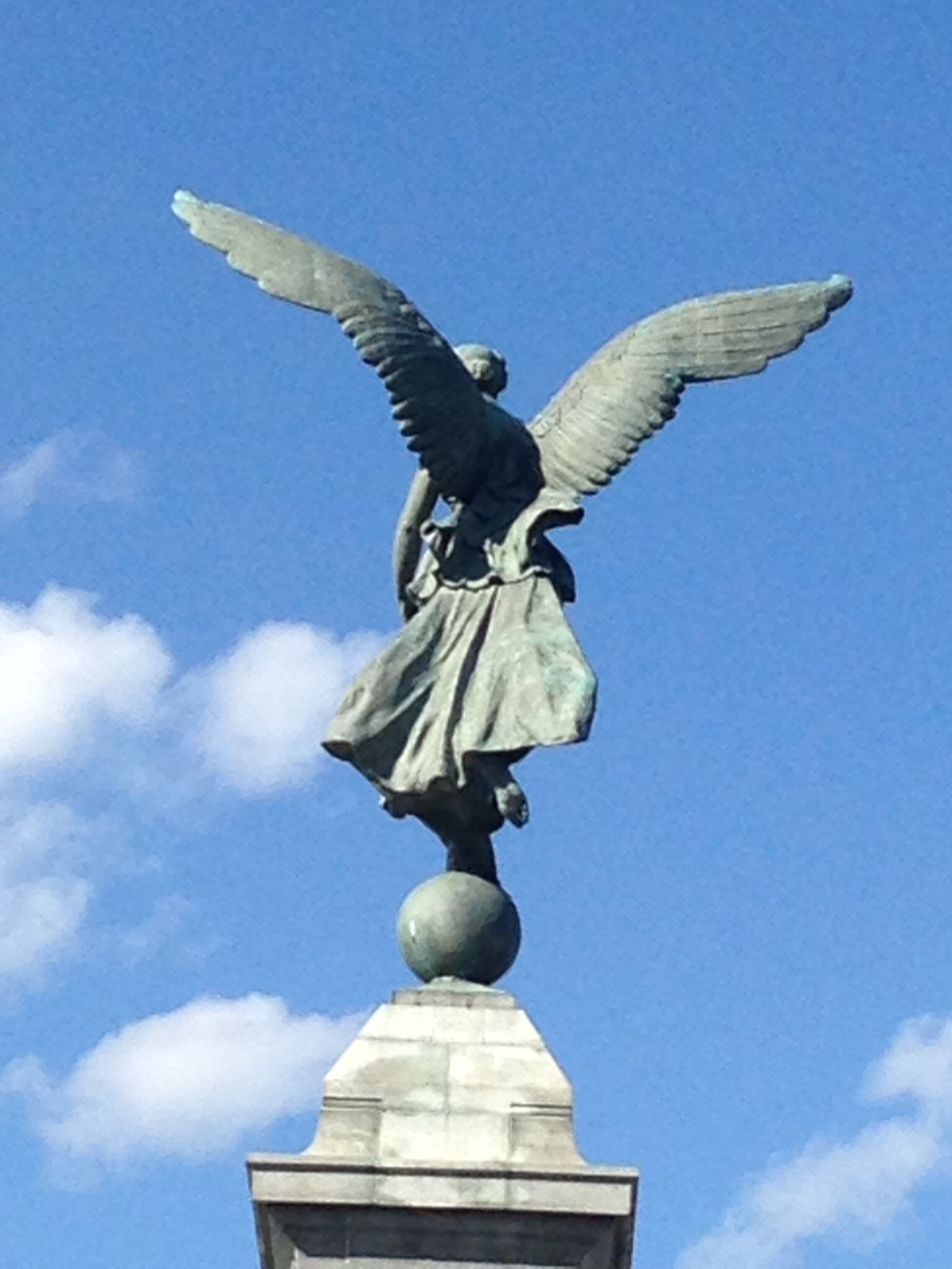 Back of the angel on the George-Étienne Cartier statue